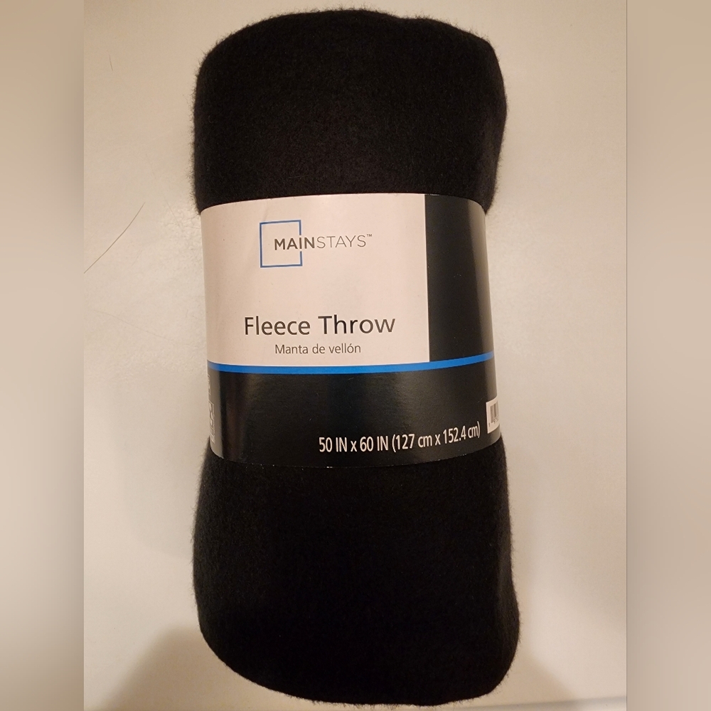 Mainstays Black Fleece Throw Blanket